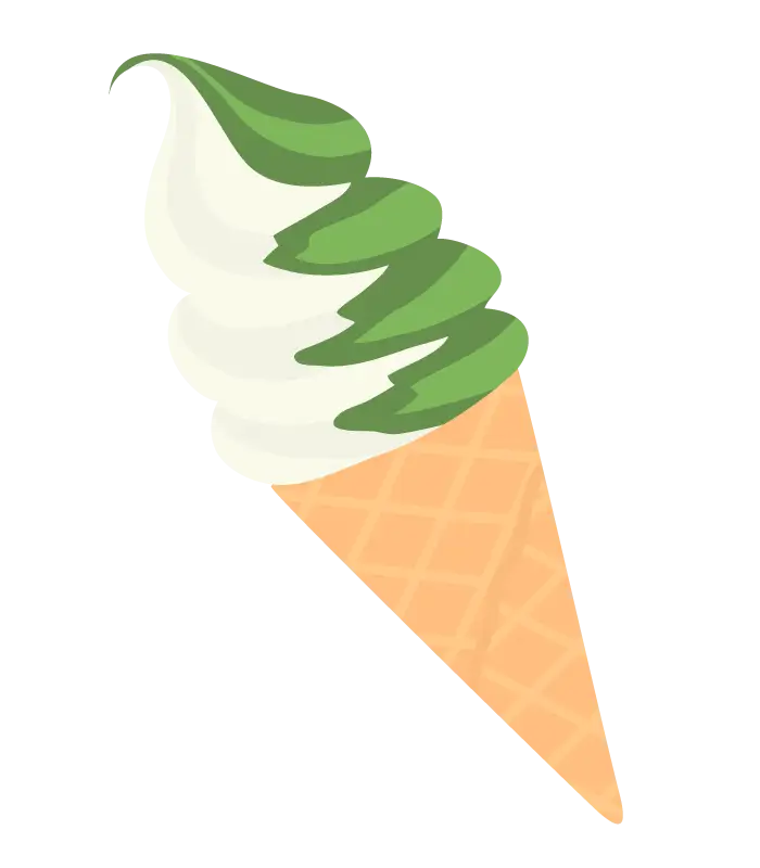 抹茶のソフトクリームのイラスト
