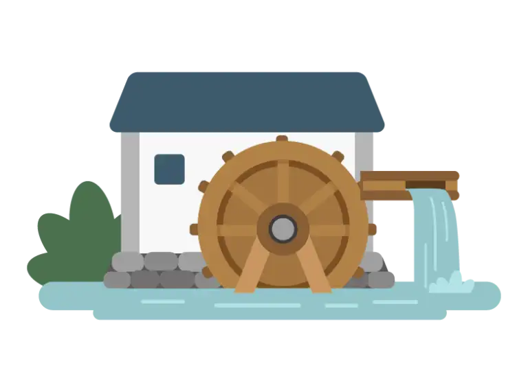 水車小屋のイラスト