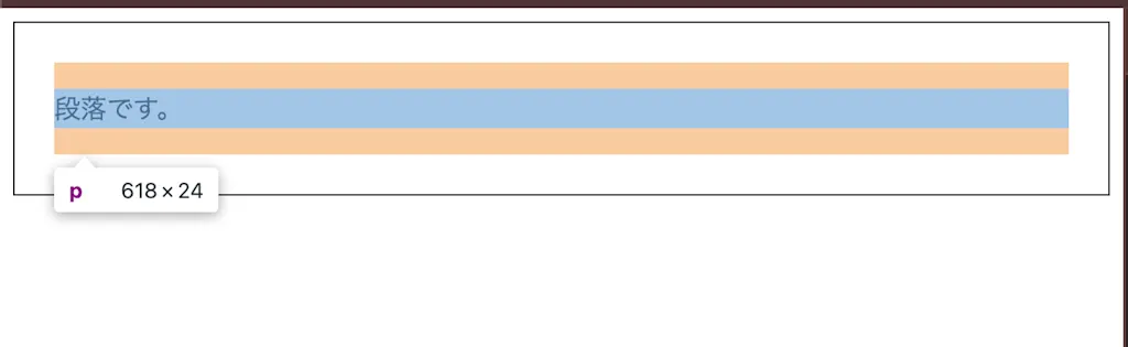 段落を div でラップしたカード。段落のマージンがラッパーのマージンと相殺され、上下端の余白は 24px + 16px = 40px になっている