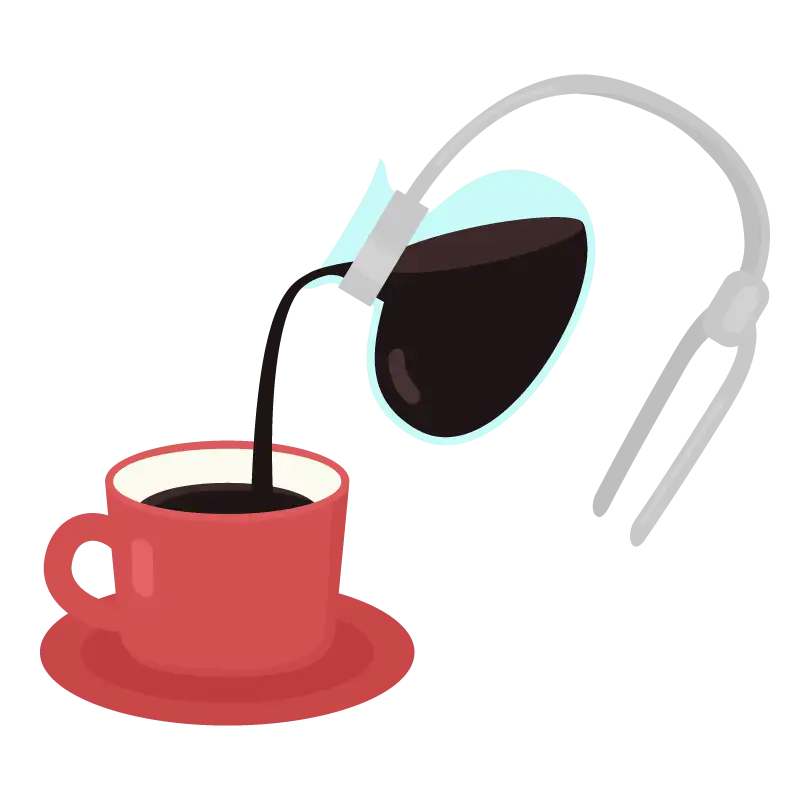 サイフォンコーヒーで煎れるコーヒーのイラスト