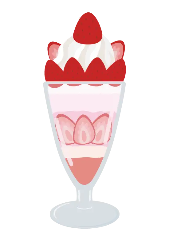 いちごパフェのイラスト