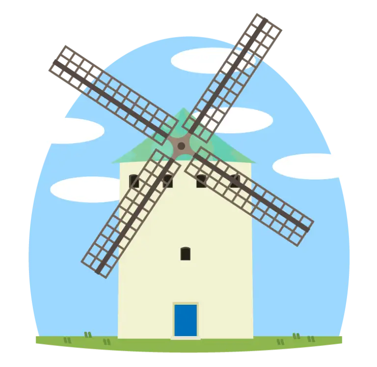 青空と風車のイラスト