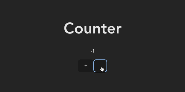 コードを変更した後も Counter アプリの振る舞いが変わらない様子