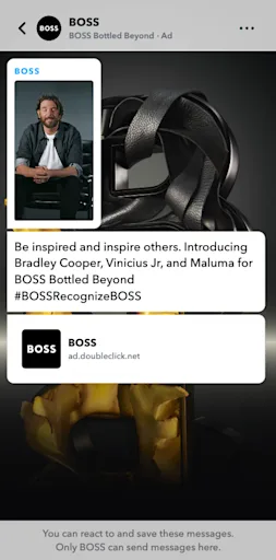 Sponsored Snaps boosted sales, ROI and incremental value for BOSS when the brand tested the format during a Snapchat campaign.