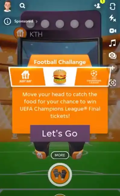 Just Eat ad on Snapchat