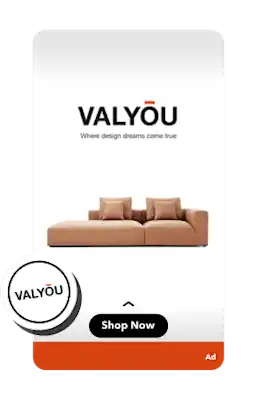 Snapchat ad for Valyou Furniture