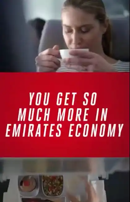 You get so much more in Emirates Economy - commercial ad on Snapchat