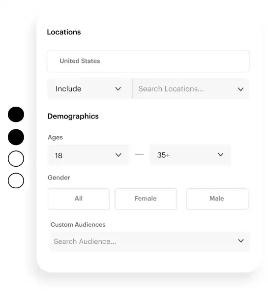 Image of showing how to choose your audience on the Snapchat tool.