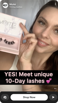 Snapchat ad of Moitie cosmetics