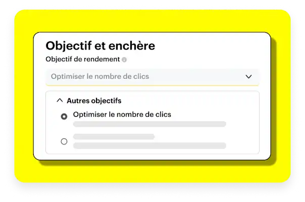 Dialog box to show you how you want to optimize your goals.