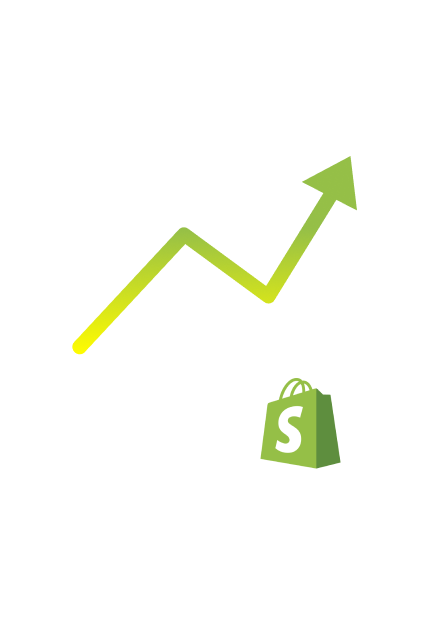 Graph chart with Snap and Shopify logo