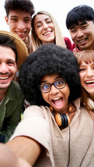 Group of friends taking a selfie