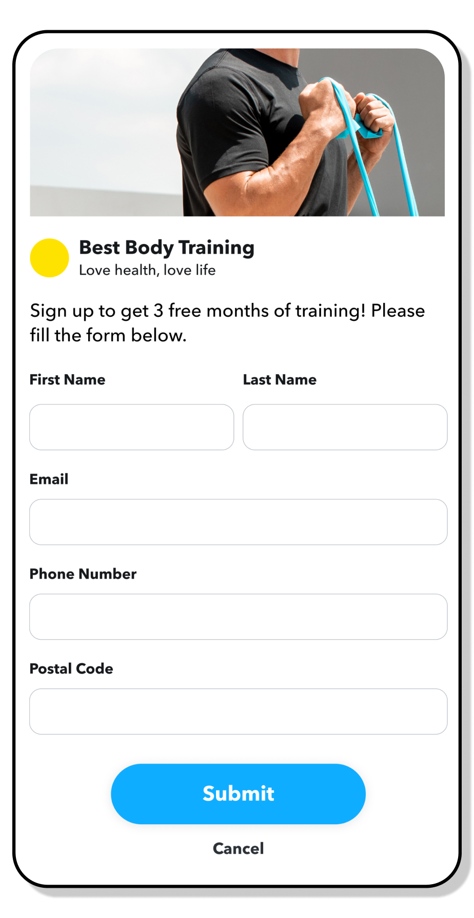 Best Body Training lead form