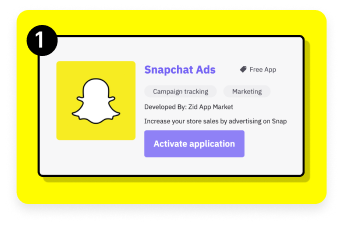 Showing the user how to install Zid App on Snapchat