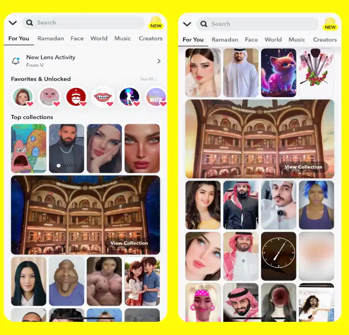 Snapchat UI for Ramadan AR Mall