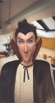 Snapchat Halloween filter using a Vampire