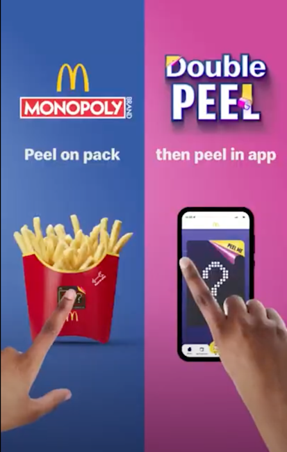 McDonald's Monopoly digital ad example on Snapchat