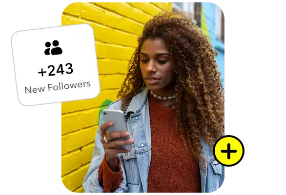 Creator checks growth on mobile after using Snapchat Promote Feature to expand influence and community.