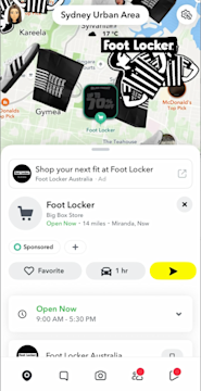 Foot Locker became the first retailer in Australia to activate Promoted Places on Snap Maps, reaching 4M Australians and driving 650K map interactions.