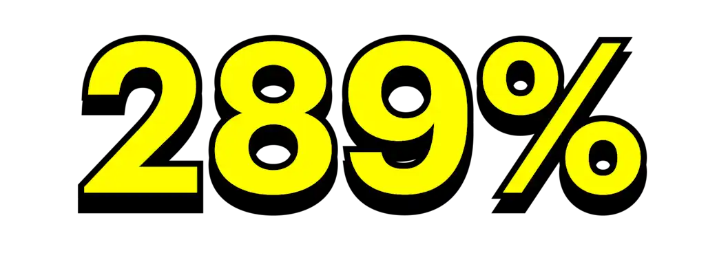 Two hundred eighty nine percent
