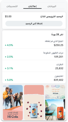 Dashboard showing your metrics data on your Snapchat post.