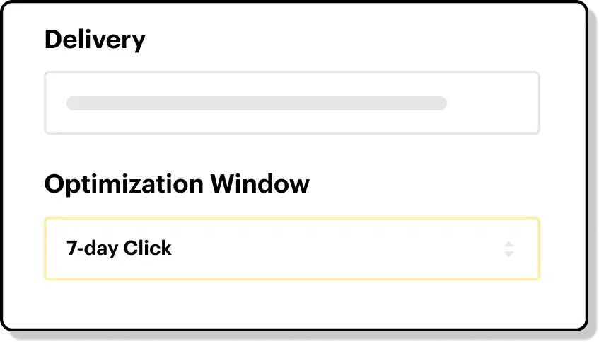 Snapchat Ad UI showing delivery and optimization window, which is set to '7-day swipe-up'