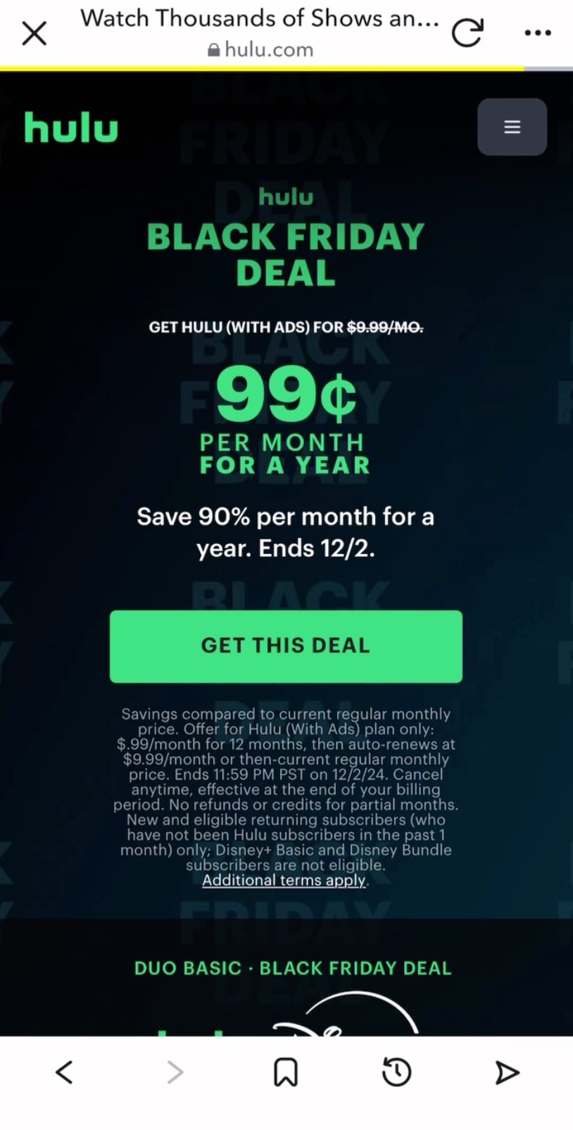 Snapchat helped Hulu boost subscriptions between Black Friday and Cyber Monday with an engaging First Commercial campaign.