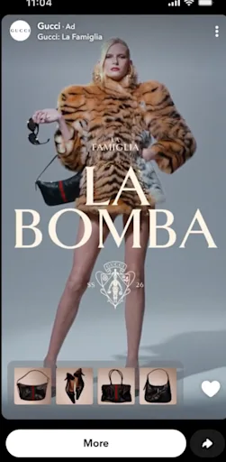 Snapchat helped Gucci reach 7.7 million fashion enthusiasts with an immersive multi-format campaign promoting the launch of the brand’s La Famiglia collection.
