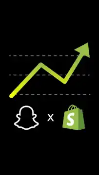 Graphique de croissance montrant l integration de Snapchat et Shopify pour stimuler la performance ecommerce et les ventes.