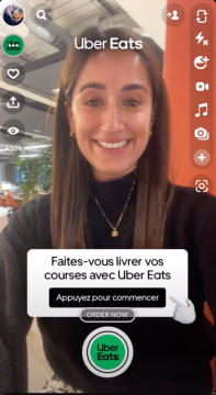 A young Snapchatter uses Uber Eats AR Lens