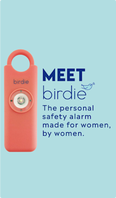 birdie Snapchat ad showing their safet alarm product