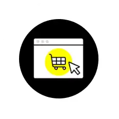Icon of a shopping cart in a web browser