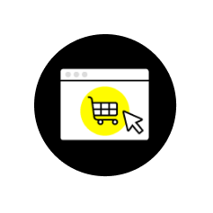 Icon of a shopping cart in a web browser