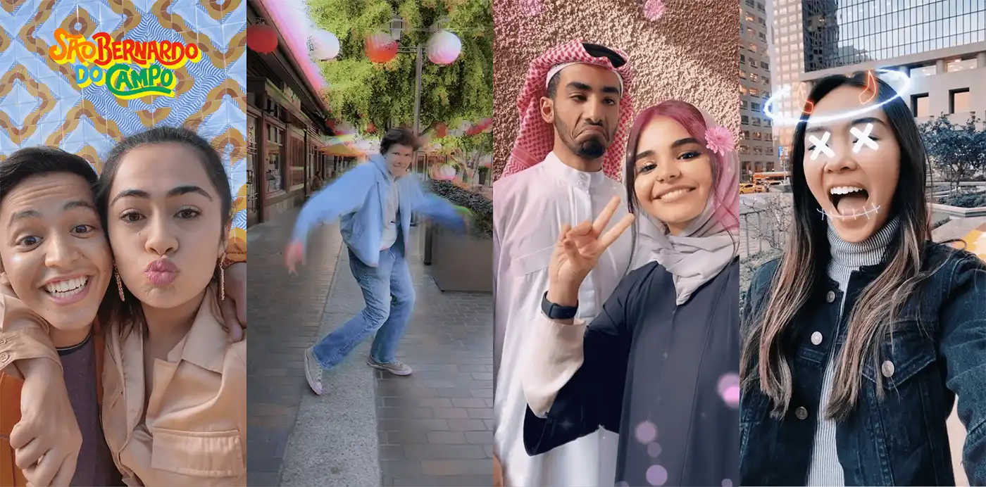 Young people connecting with friends on Snapchat