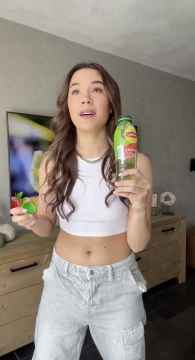 Girl drinking Lipton iced tea in Snapchat Ad