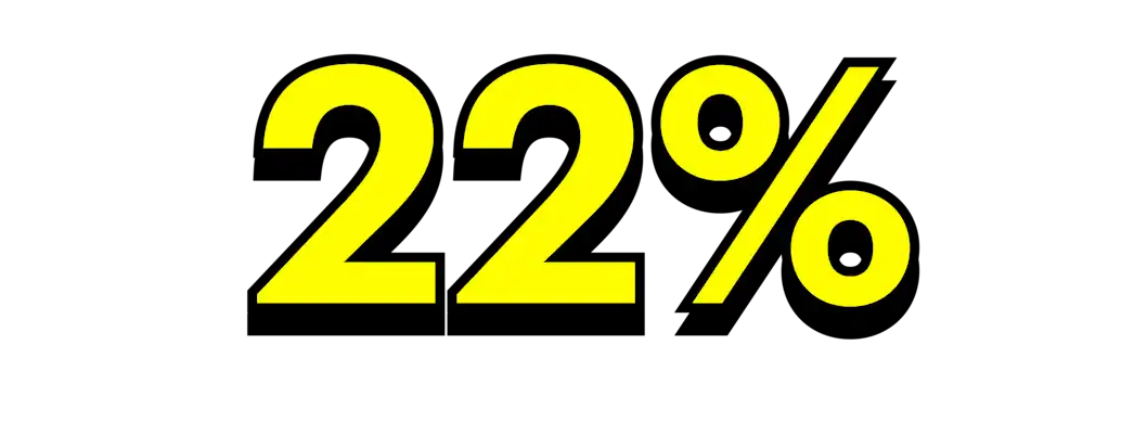 Twenty two percent