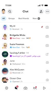A Snapchat user’s chat feed shows an unopened chat from Alromansiah via the new Sponsored Snaps format.