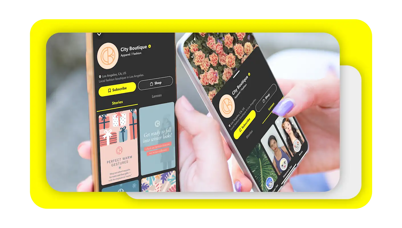 City Boutique ads on a cell phone