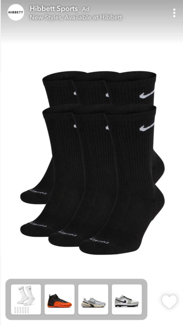 hibbett sports nike socks