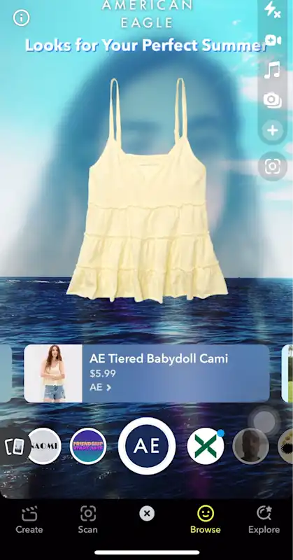 American Eagle's catalog-powered shopping lens