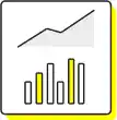 Campaign performance chart icon representing advertising goals that influence Snapchat Ads pricing.