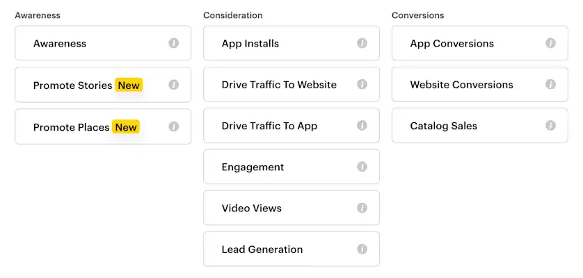 Screenshot of Advance Create which is one way to create your first Snapchat Ad