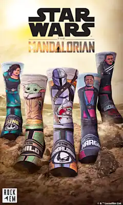 Publicité pour les chaussettes Star Wars the Mandalorian sur Snapchat