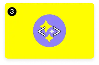 Icon of stars in the background with <> in the foreground