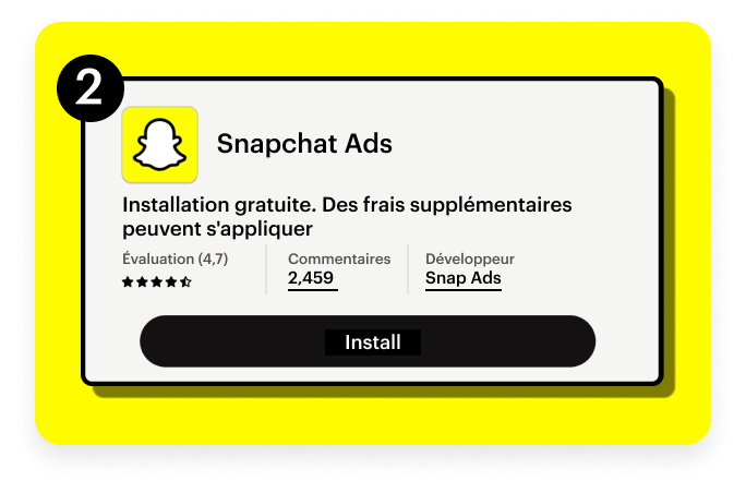 Image of what would Snapchat Ads app woud like like on a app store