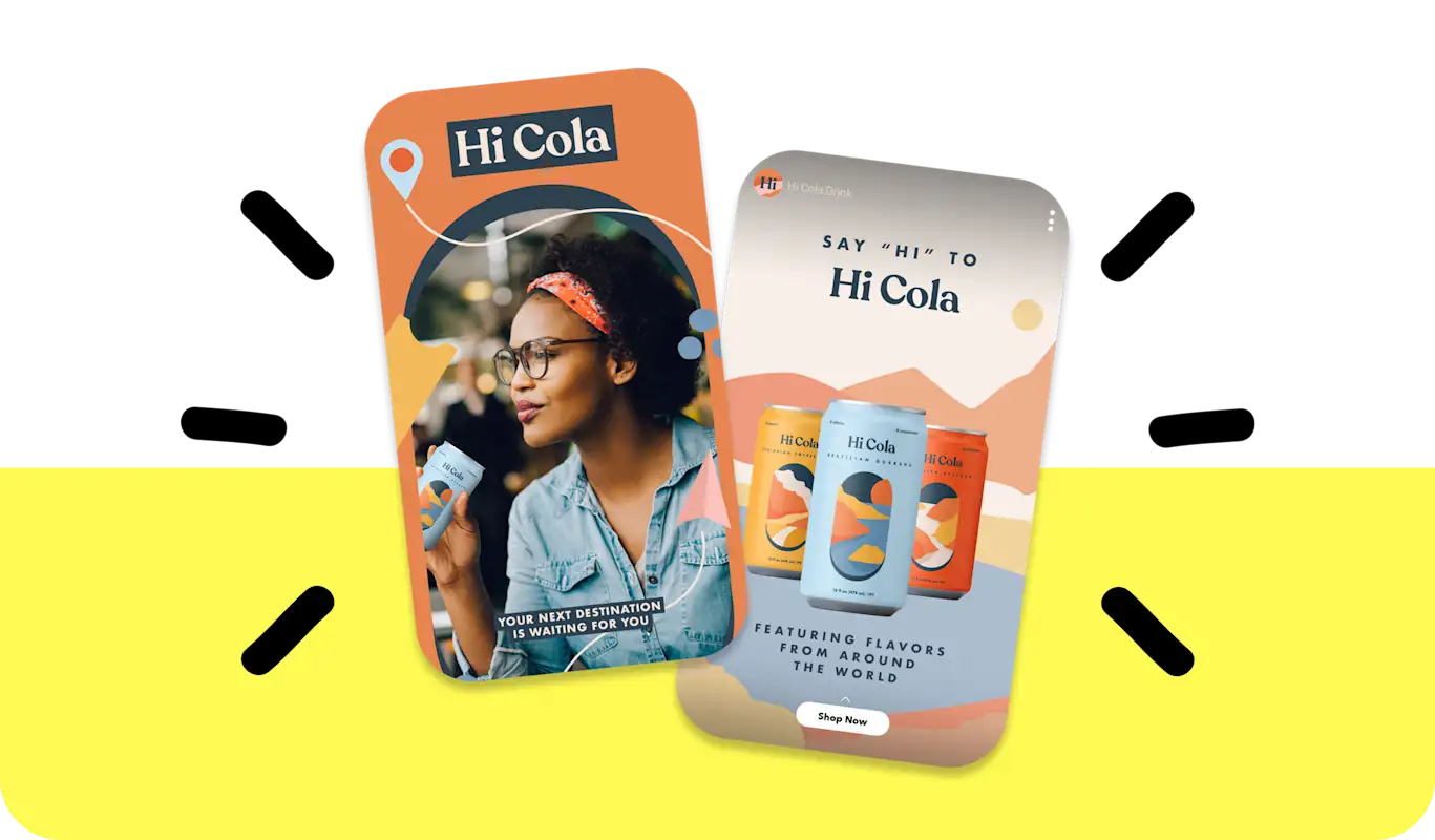 Two examples of Hi Cola Snapchat ads