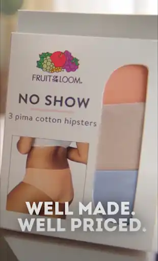 Fruit of the Loom women garment advertisement on Snapchat