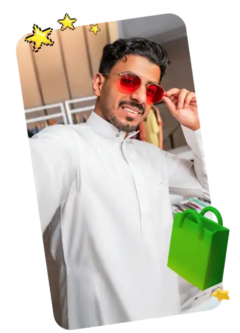 Man in sunglasses taking a selfie. 