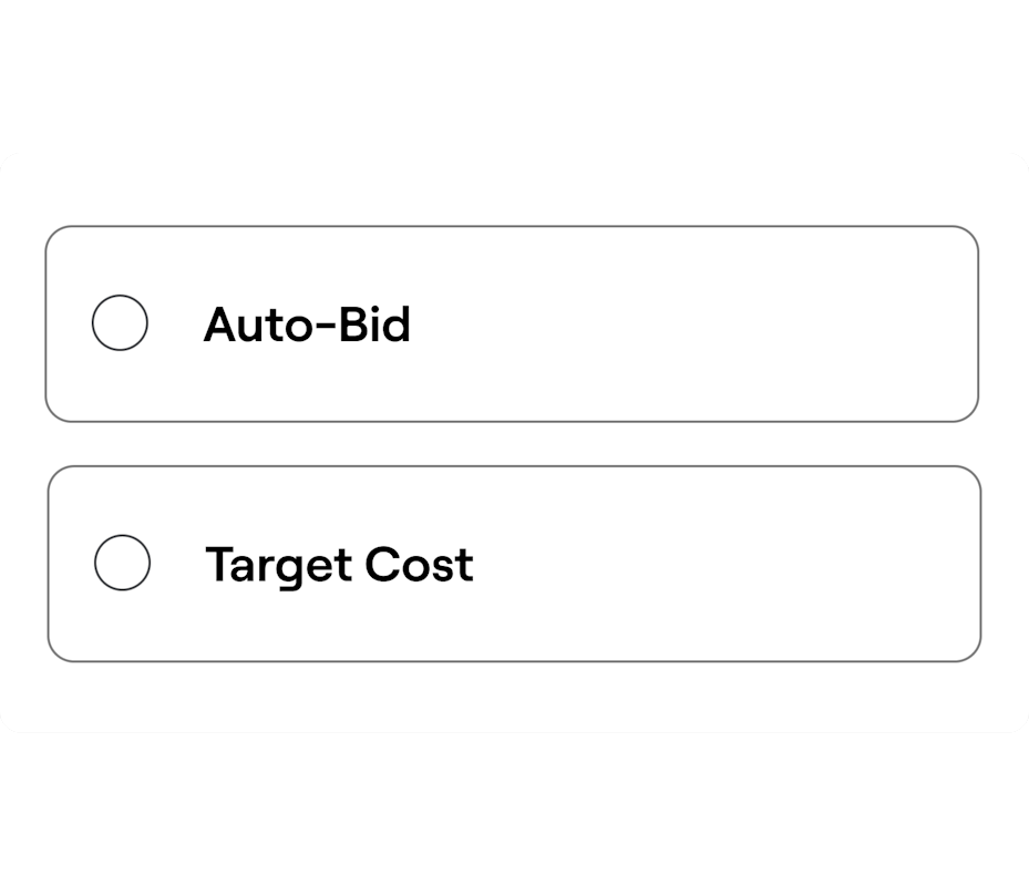 Program box showing how to select your bid strategy