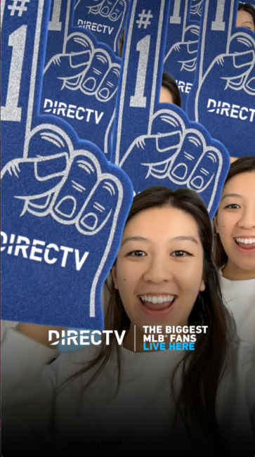 Snapchatter cheers for DIRECTV using AR Lens